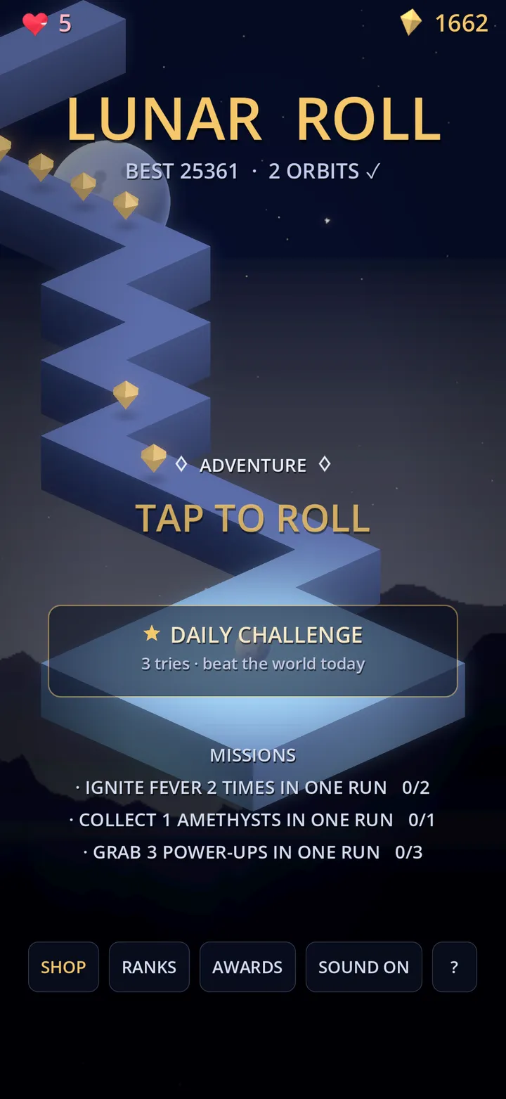 Lunar Roll title screen